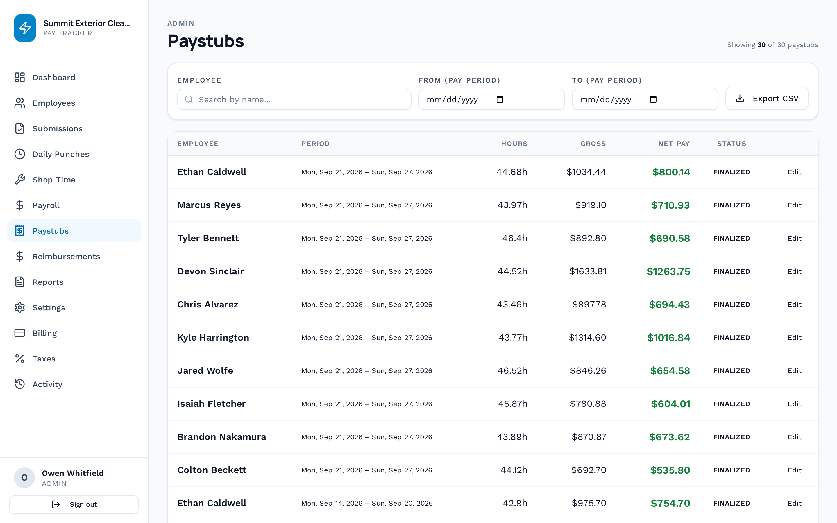 Signed PDF paystubs, archived